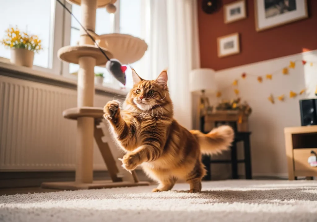 Grooming a Maine Coon Cat