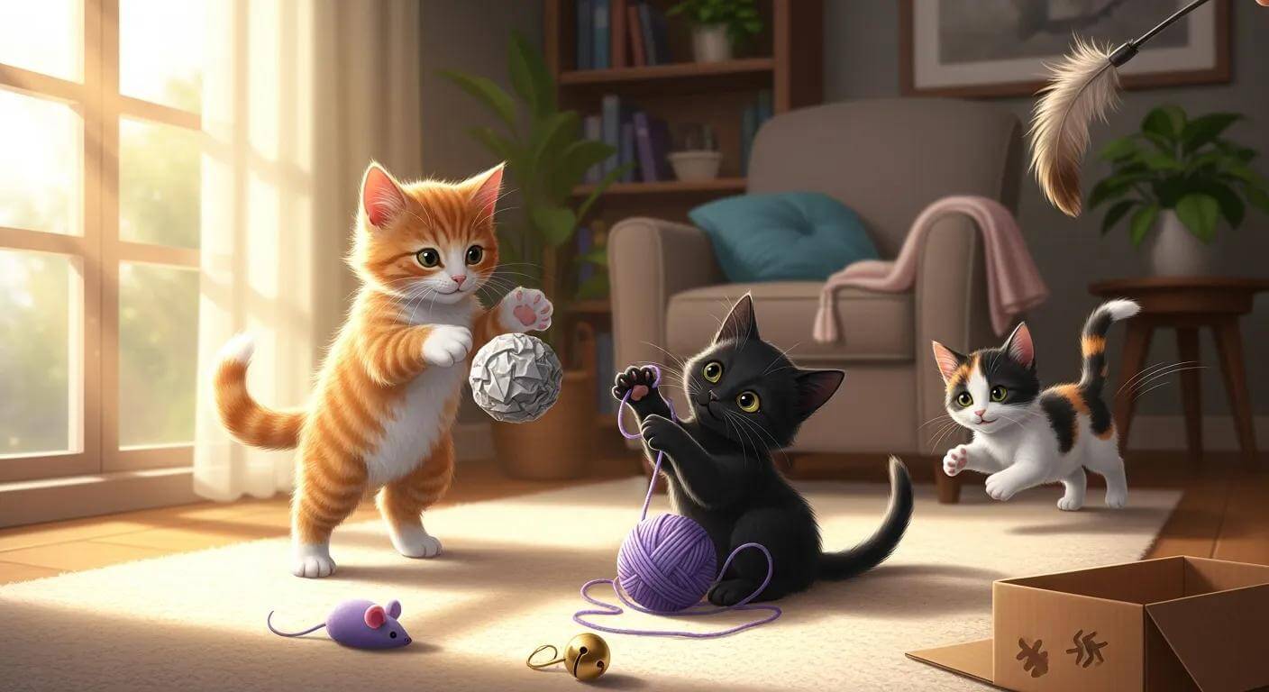 Kittens playing together